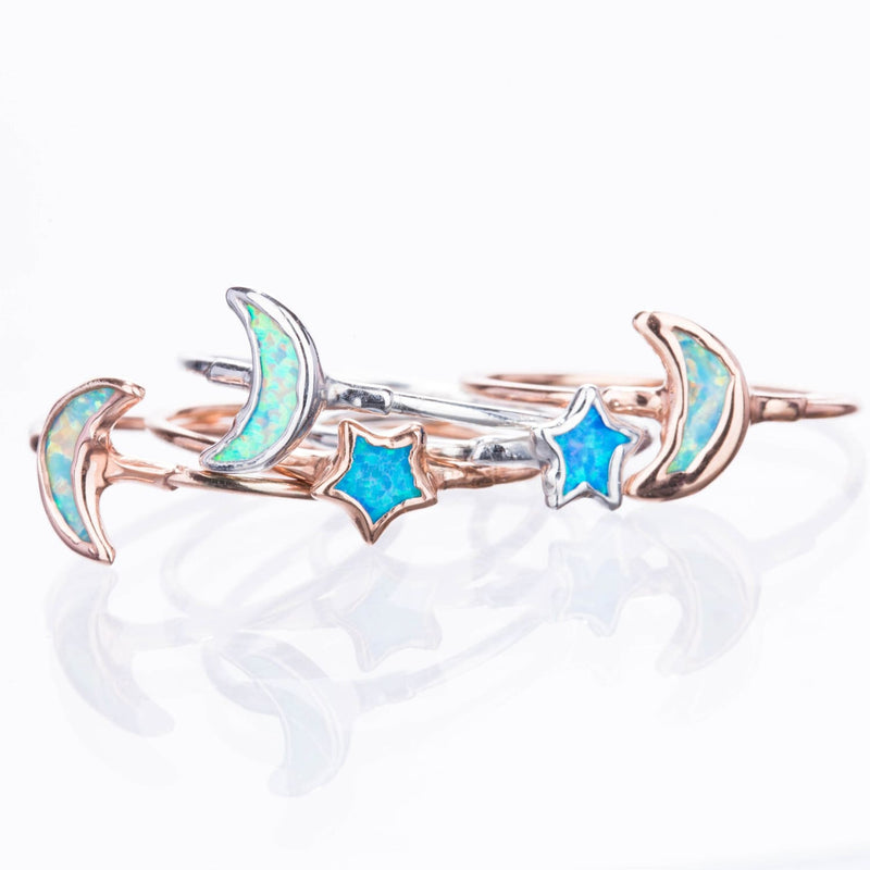 Moon Kyocera Opal Ring Raw Gemstone Jewelry Rough Crystal