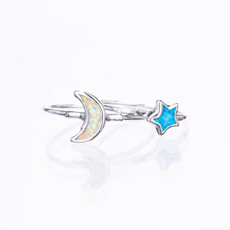 Moon Kyocera Opal Ring Raw Gemstone Jewelry Rough Crystal