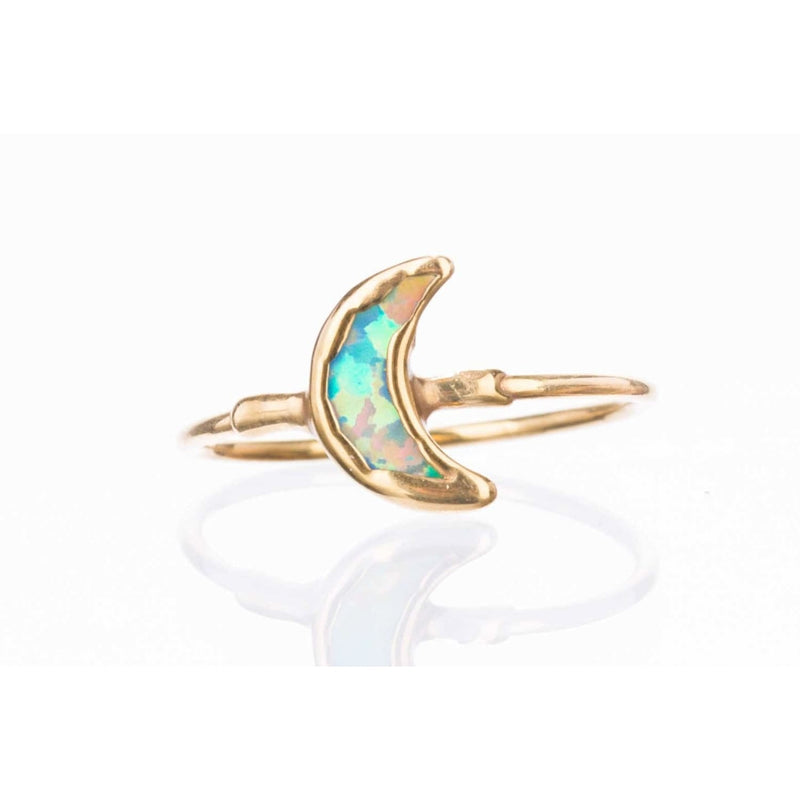 Moon Kyocera Opal Ring Raw Gemstone Jewelry Rough Crystal