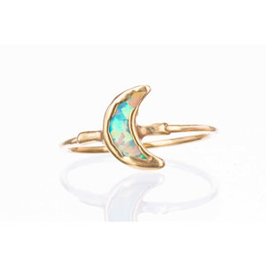 Moon Kyocera Opal Ring Raw Gemstone Jewelry Rough Crystal