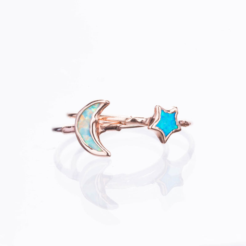 Moon Kyocera Opal Ring Raw Gemstone Jewelry Rough Crystal