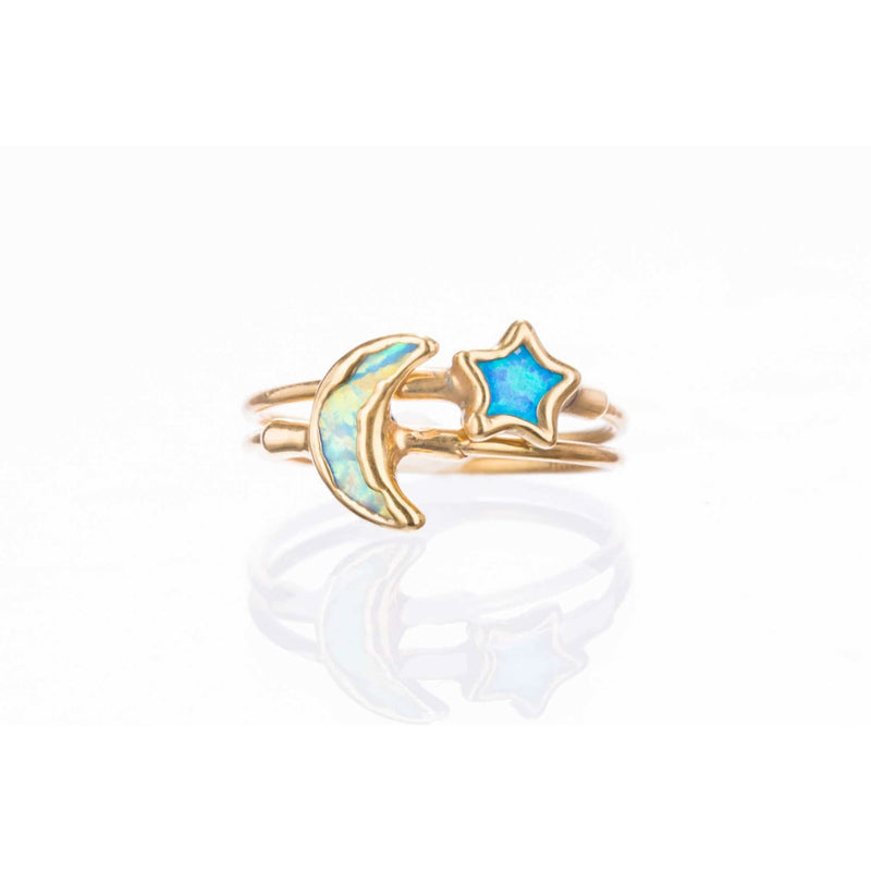 Moon Kyocera Opal Ring Raw Gemstone Jewelry Rough Crystal