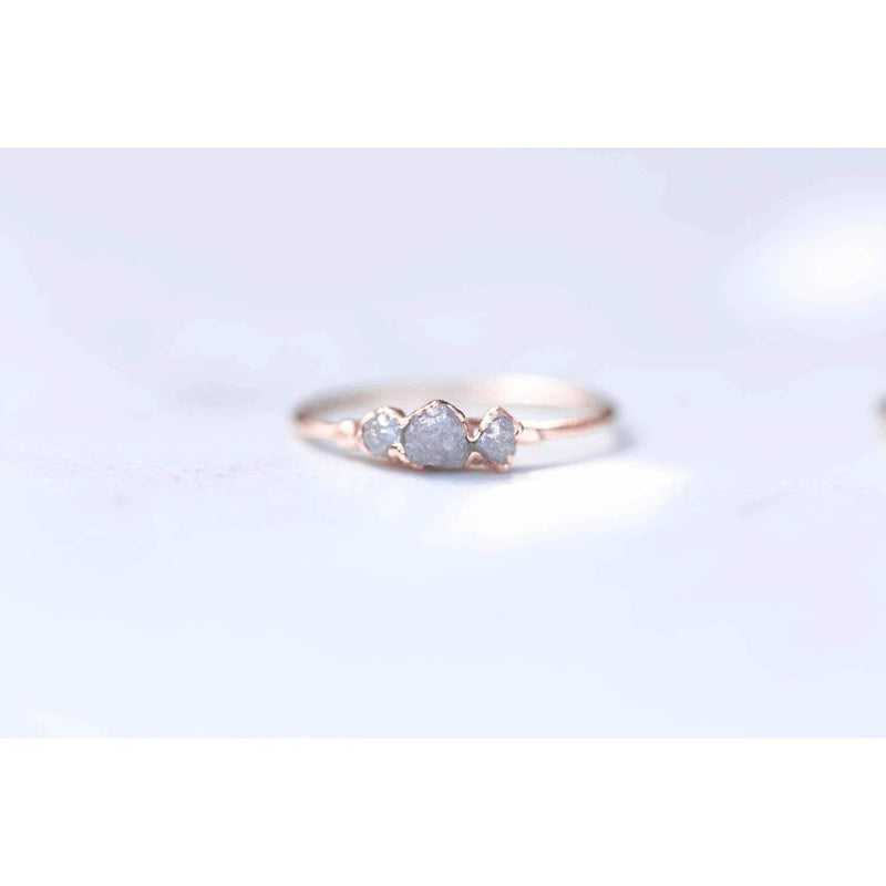 Multi Stone Raw Diamond Ring Gemstone Jewelry Rough Crystal