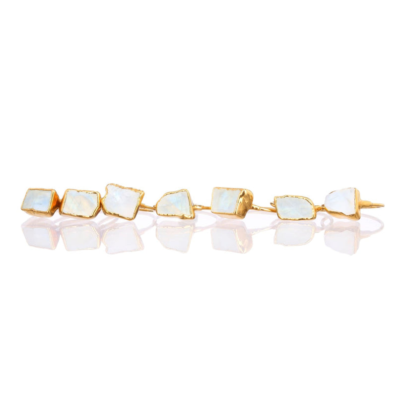 New Rainbow Raw Moonstone Ring Gemstone Jewelry Rough