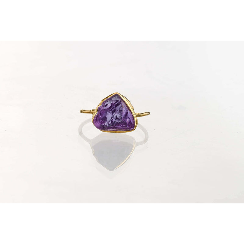 New Statement Raw Amethyst Ring Gemstone Jewelry Rough