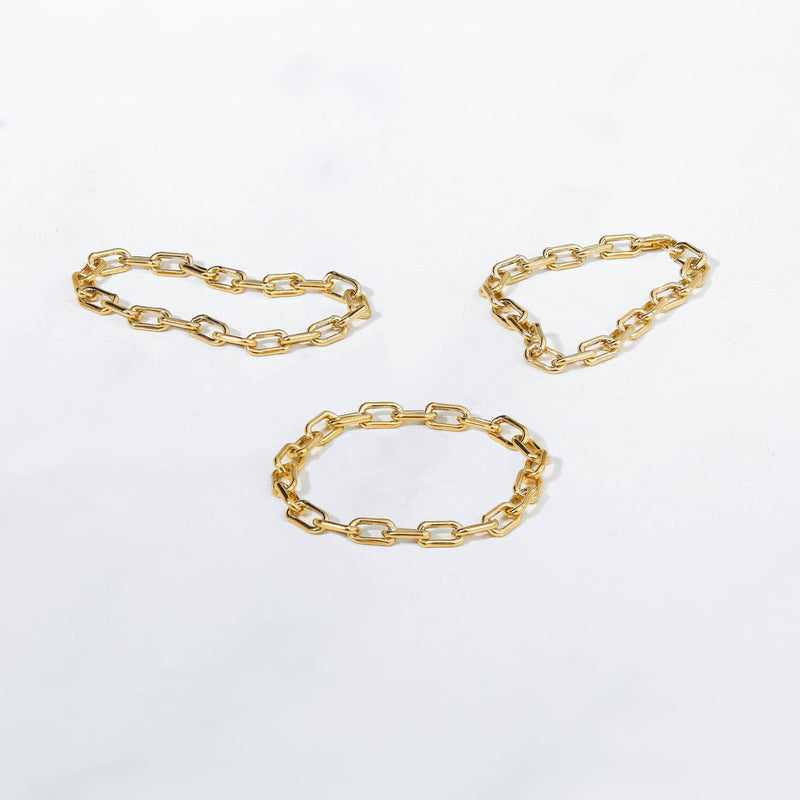 Paperclip Chain Ring Raw Gemstone Jewelry Rough Crystal
