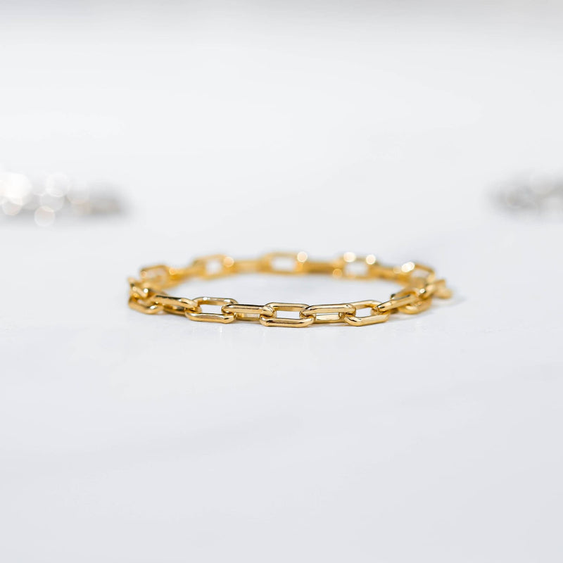Paperclip Chain Ring Raw Gemstone Jewelry Rough Crystal