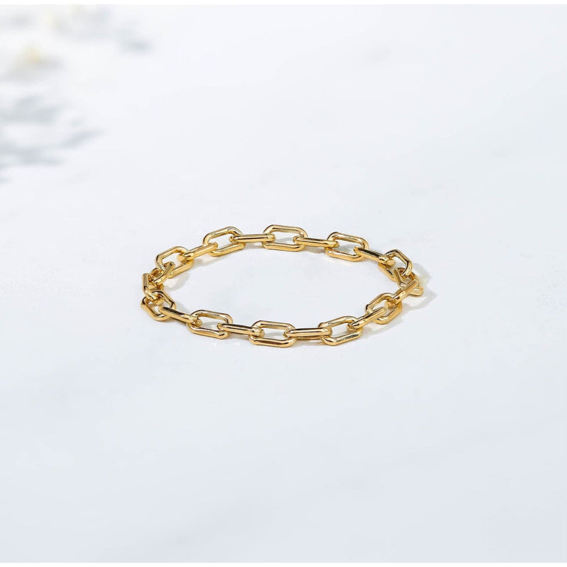 Paperclip Chain Ring Raw Gemstone Jewelry Rough Crystal