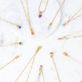 Personalized Dainty Raw Gemstone Birthstone Necklace