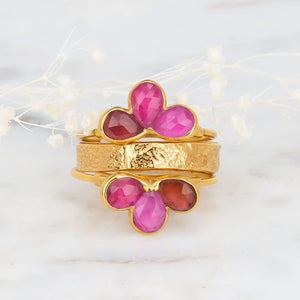 Pink Tourmaline Fleur Ring Raw Gemstone Jewelry Rough