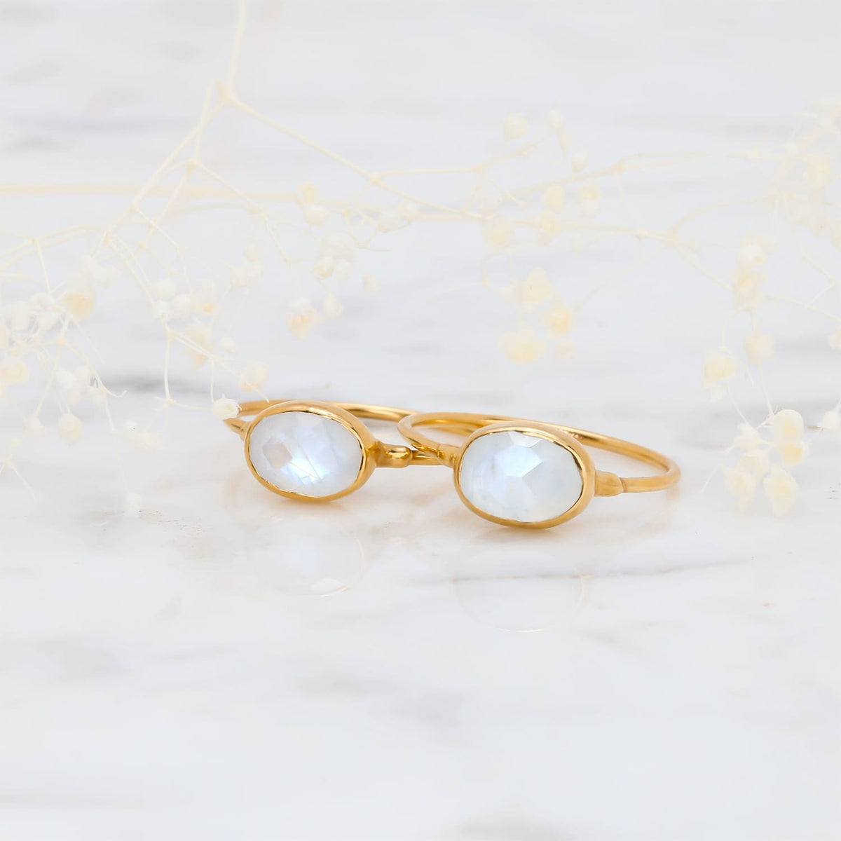 Rainbow Moonstone Ring in for Women June Birthstone Raw