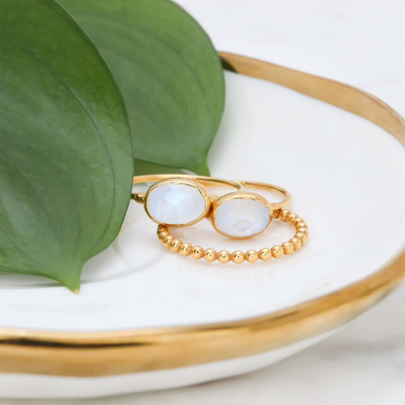Rainbow Moonstone Ring in for Women June Birthstone Raw