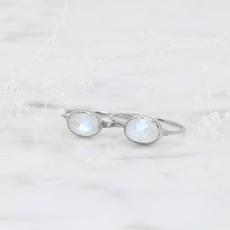 Rainbow Moonstone Ring in for Women June Birthstone Raw