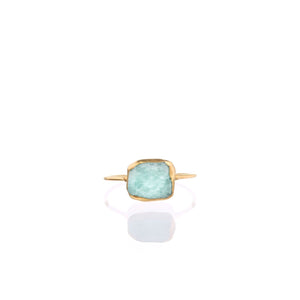 Raw Amazonite Ring Gemstone Jewelry Rough Crystal Stone