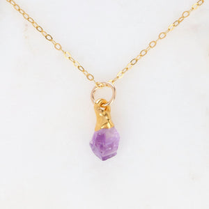 Raw Amethyst Necklace Gemstone Jewelry Rough Crystal Stone