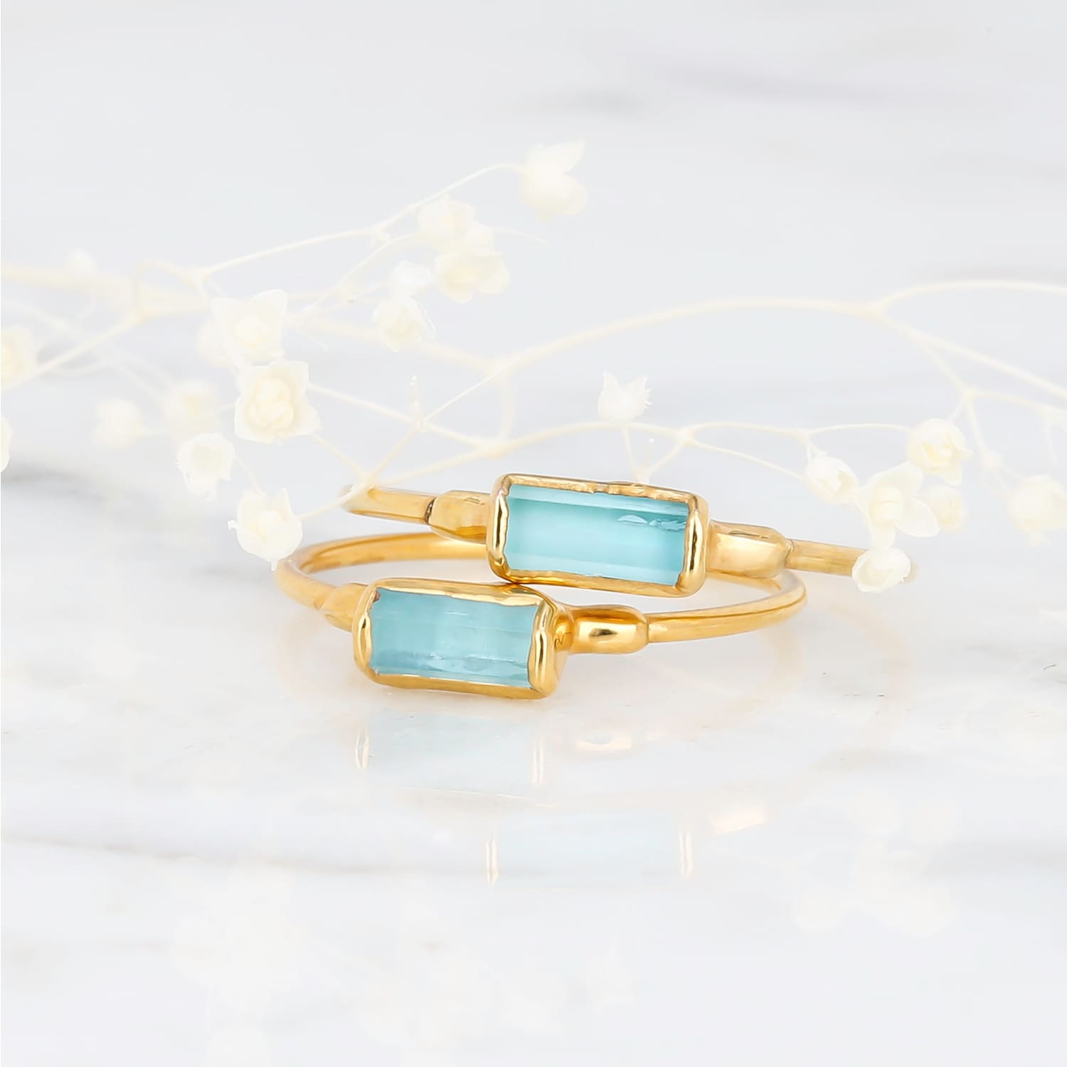 Aquamarine Ring | Crystal Healing Jewelry | Giardinoblu