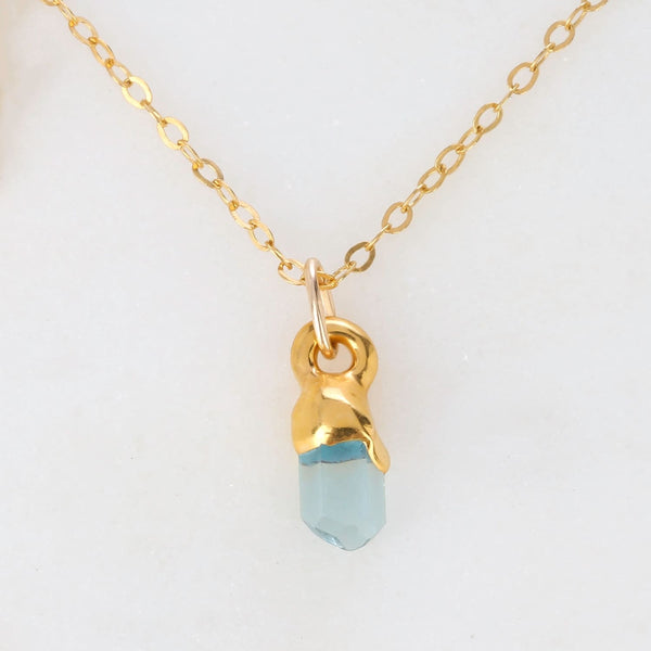 raw aquamarine necklace
