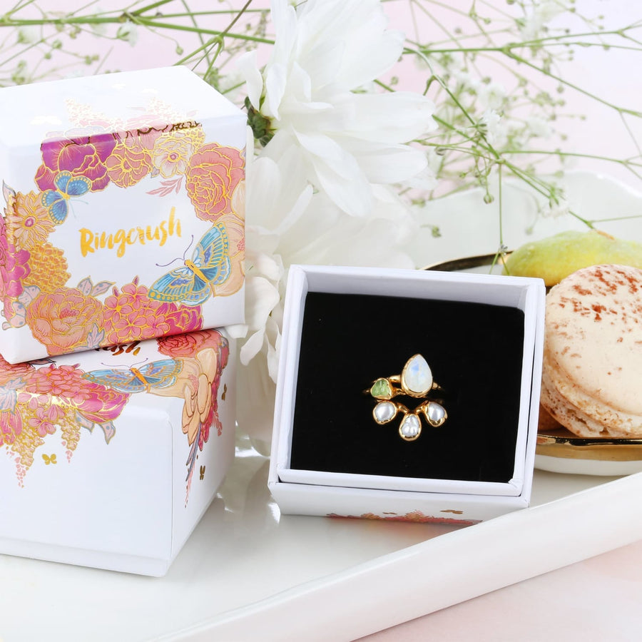 A Ringcrush piece in its gift box