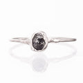 Raw Black Diamond Ring in Sterling Silver