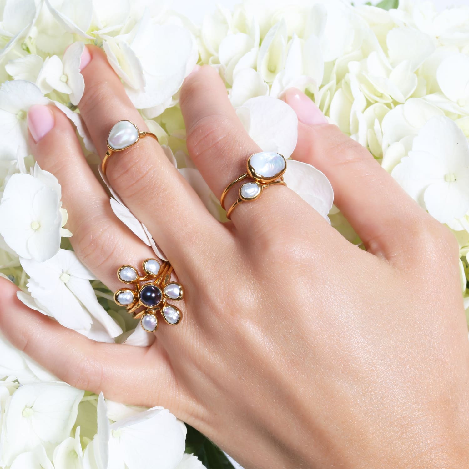 Buy Calissa Pearl Ring Pack - Forever New