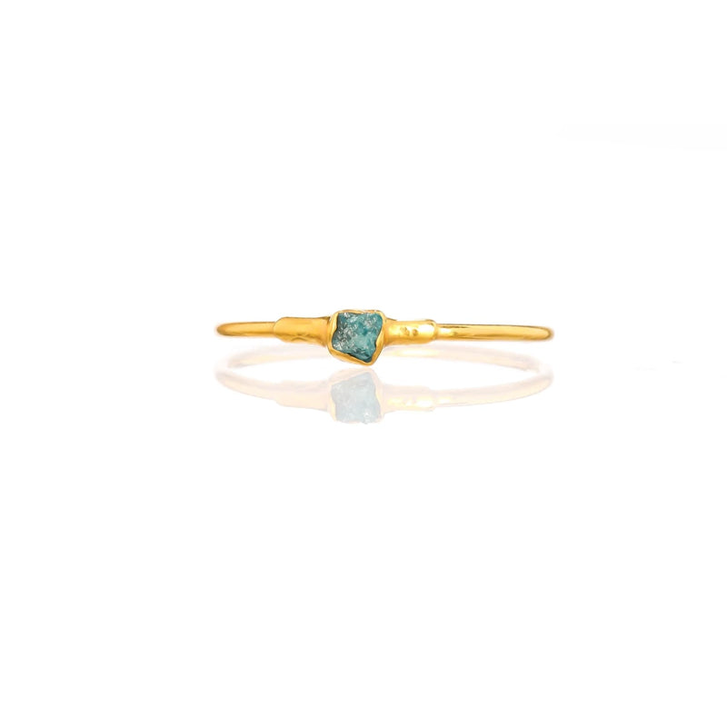 Raw Blue Diamond Ring Gemstone Jewelry Rough Crystal Stone
