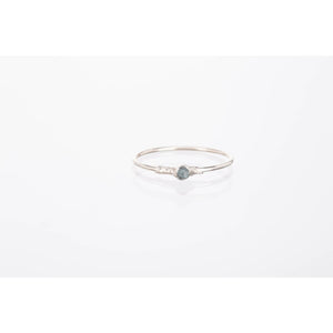 Raw Blue Diamond Ring Gemstone Jewelry Rough Crystal Stone