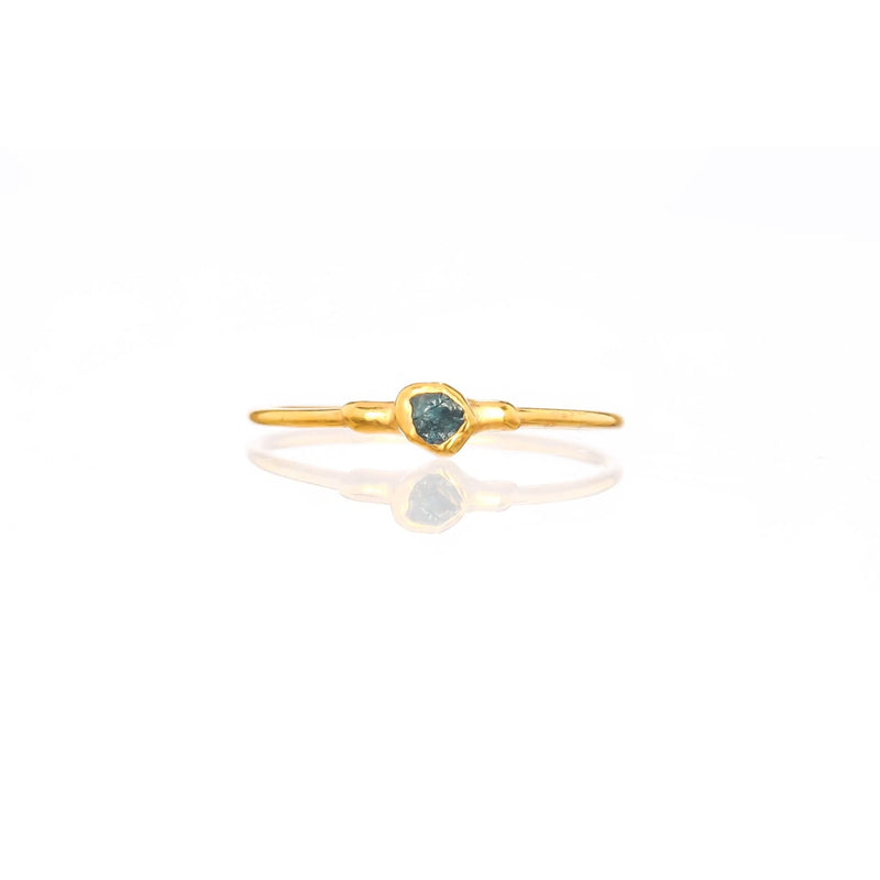 Raw Blue Diamond Ring Gemstone Jewelry Rough Crystal Stone
