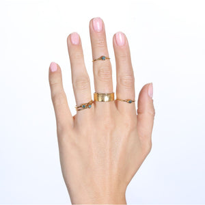Raw Blue Diamond Ring in Rose Gold Gemstone Jewelry Rough