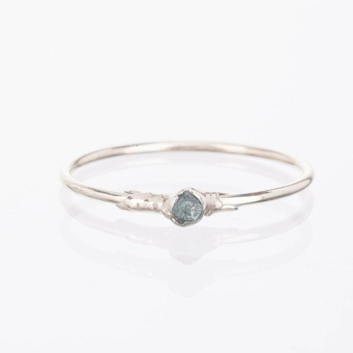 Raw Blue Diamond Ring in Sterling Silver Gemstone Jewelry