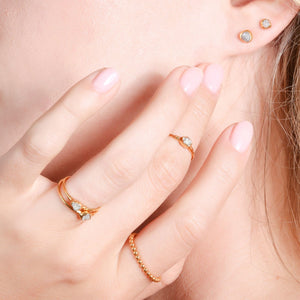 Raw Diamond Ring Gemstone Jewelry Rough Crystal Stone Rings
