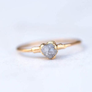 Raw Diamond Ring Gemstone Jewelry Rough Crystal Stone Rings