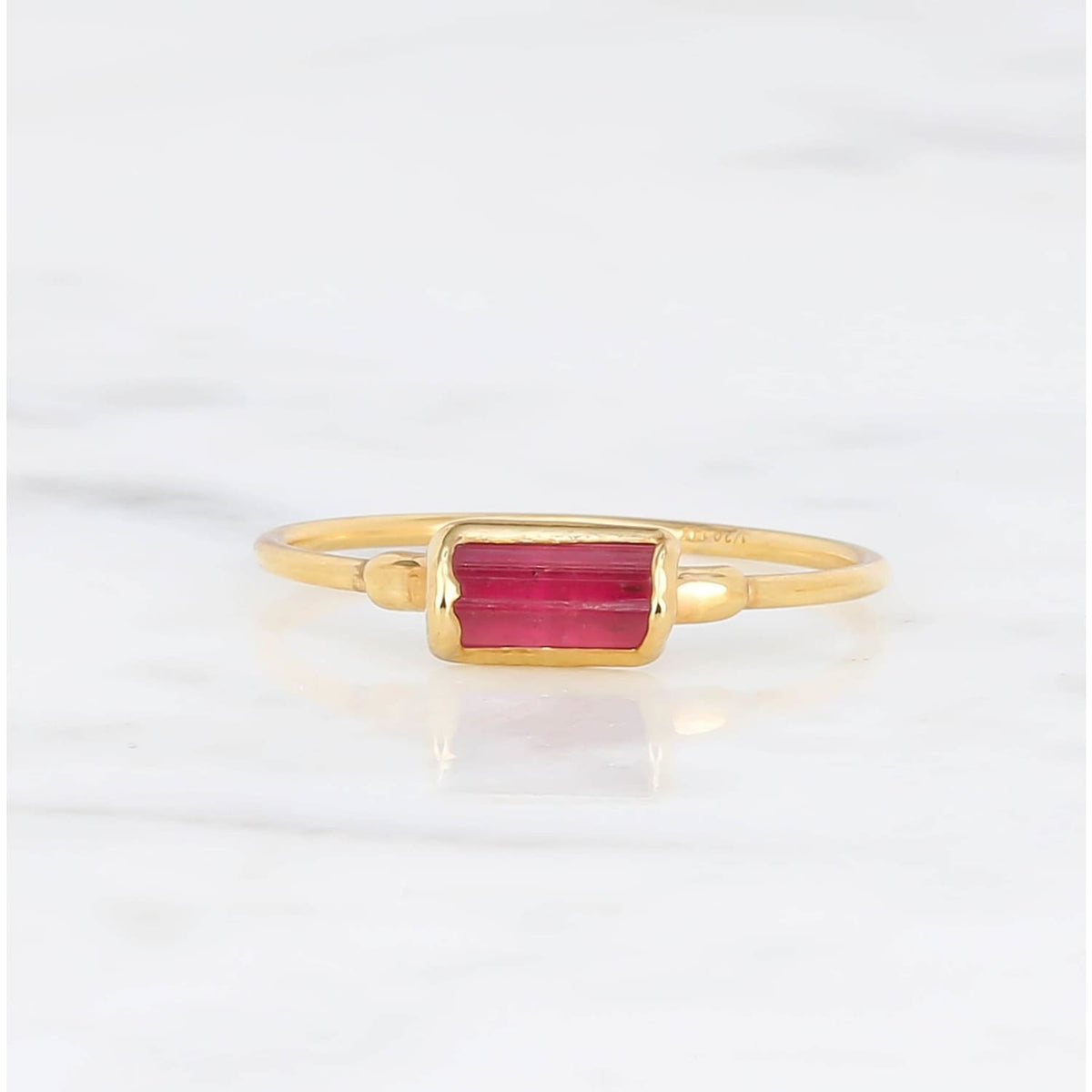 Raw Pink Tourmaline Baguette Band Gemstone Jewelry Rough