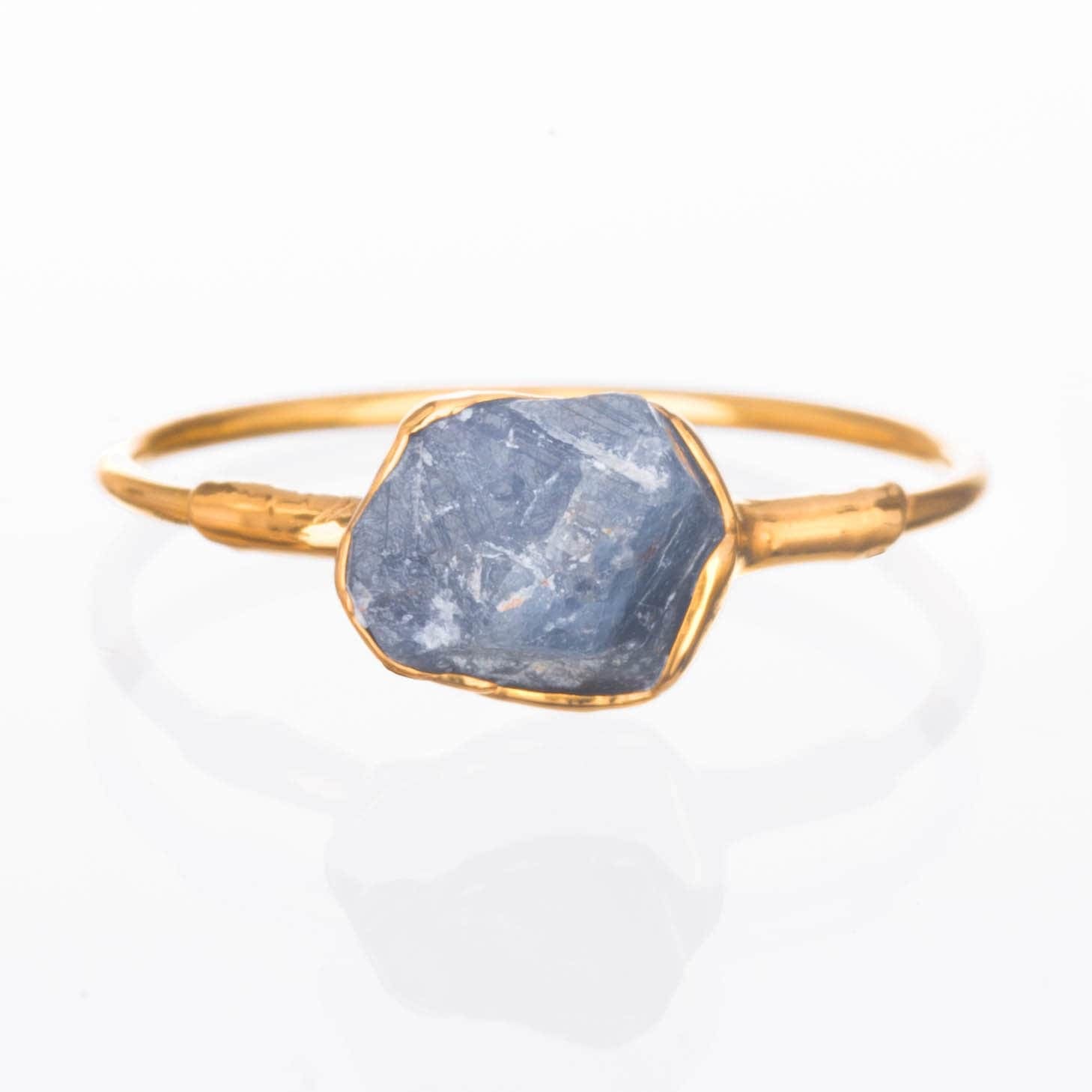 Raw Sapphire Ring in Rose Gold Gemstone Jewelry Rough