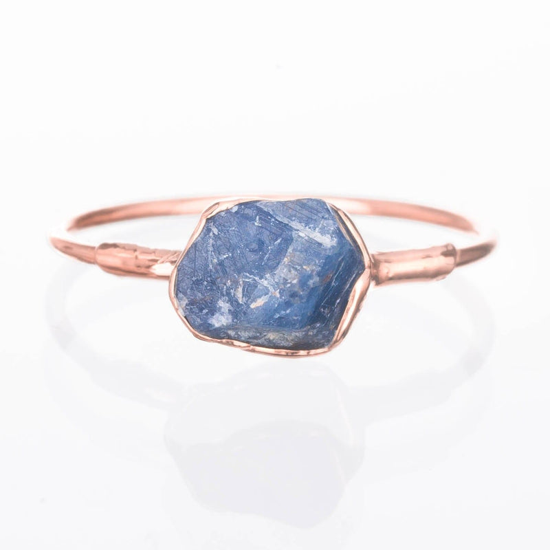 Raw Sapphire Ring in Yellow Gold Gemstone Jewelry Rough