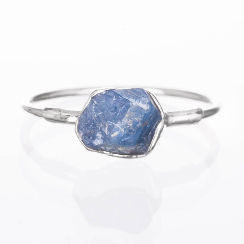 Raw Sapphire Ring in Yellow Gold Gemstone Jewelry Rough