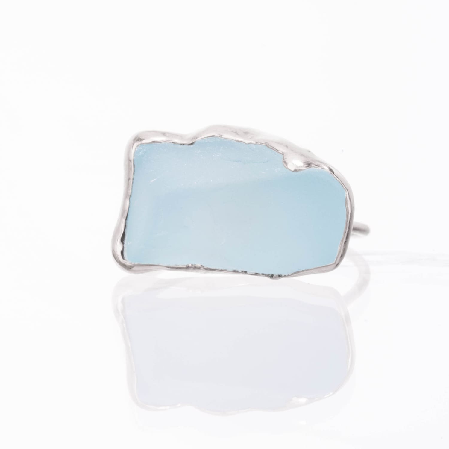 Raw Sky Blue Topaz Ring in Sterling Silver Gemstone Jewelry