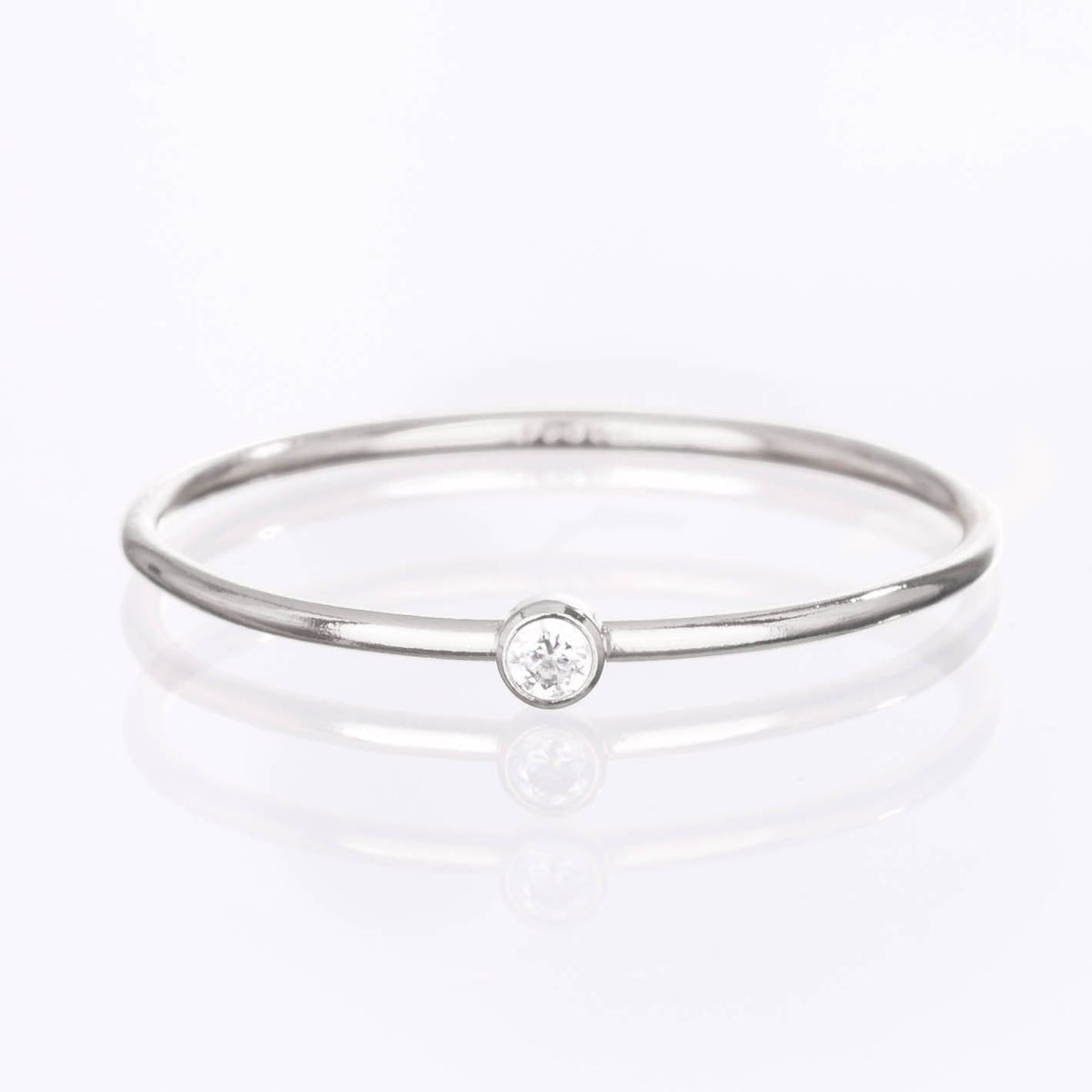 Sterling Silver CZ Minimalist Diamond Ring Valentines Day,