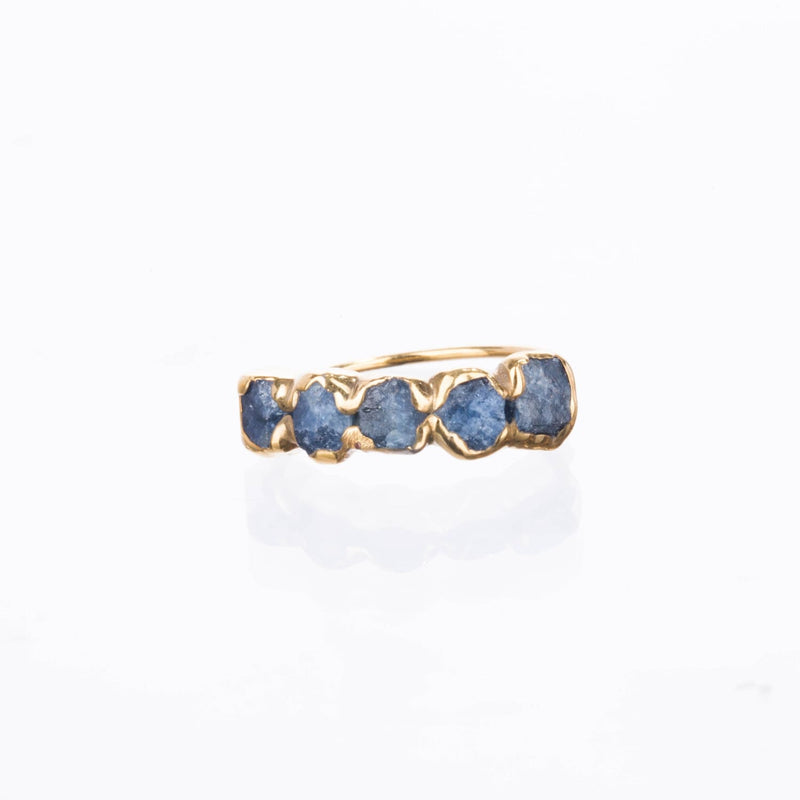 Sterling Silver Eternity Sapphire Ring Raw Ring, Gemstone