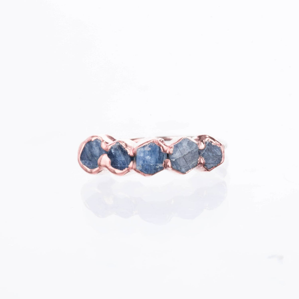 Sterling Silver Eternity Sapphire Ring Raw Ring, Gemstone