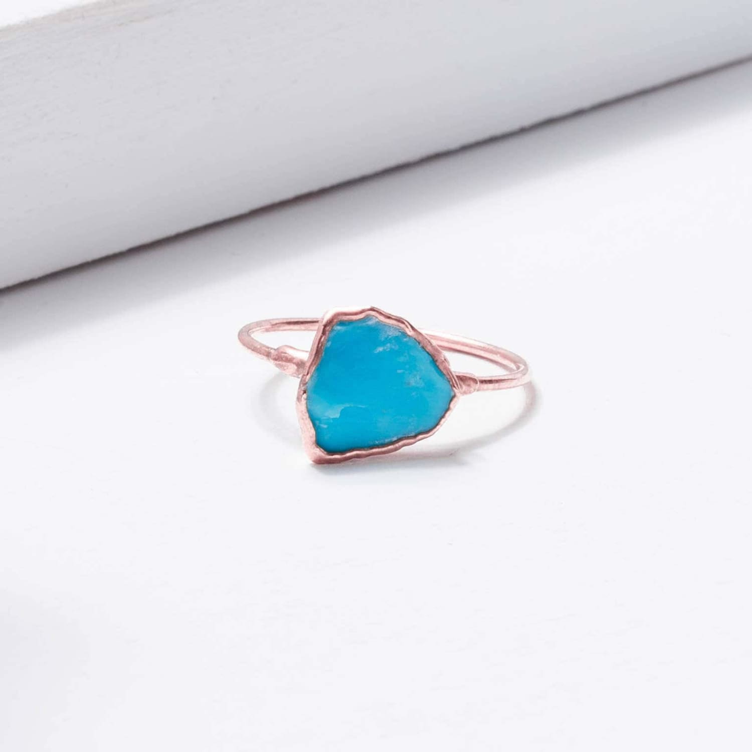Sterling Silver Large Raw Turquoise Ring Rough Gemstone,