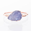 Tanzanite Stacking Ring, Rose Gold Raw Tanzanite Ring, Rough