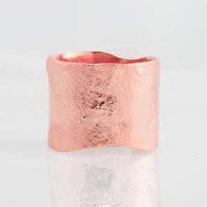 Textured Extra Wide Ring in Semi-Polished Finish, Raw
