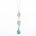 Triple Gold Raw Opal Necklace, Raw Opal PENDANT, Raw