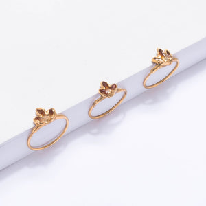 Triple Raw Citrine Fan Ring Gold Ring, Gemstone Jewelry